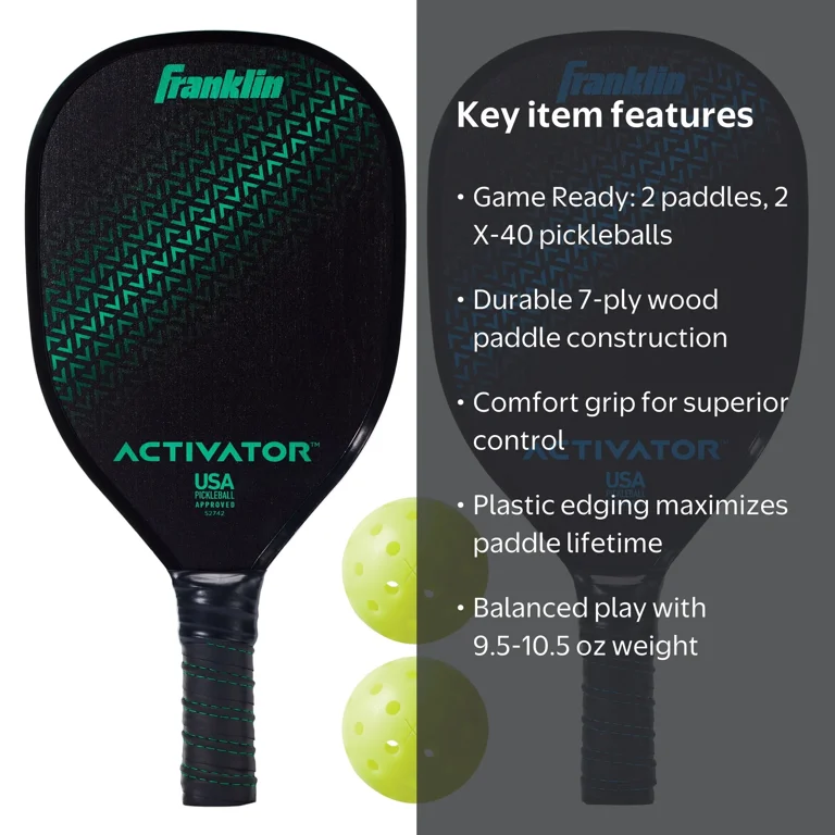 Franklin Sports Outdoor Pickleball Set - Activator Wood Paddle