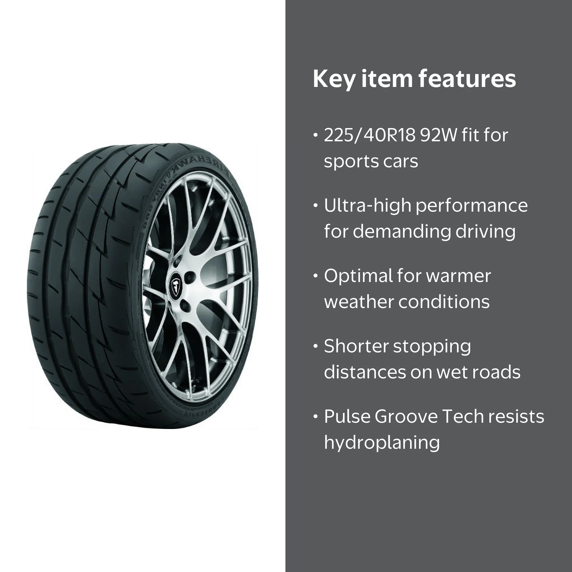Firestone Firehawk Indy 500 225/40R18 92 W Tire - Walmart.com
