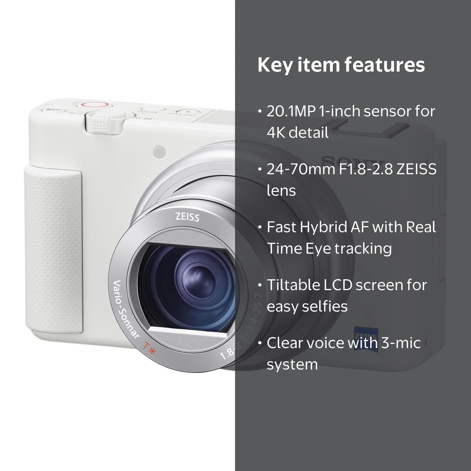 Sony ZV-1 Compact Digital Vlogging Camera for Content Creators and