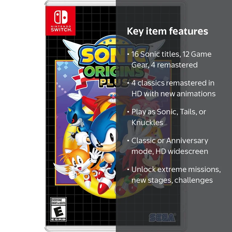 SEGA, Sonic Origins Plus, Nintendo Switch, Classic Remastered SEGA, Sonic Origins Plus, Nintendo Switch, Classic Remastered