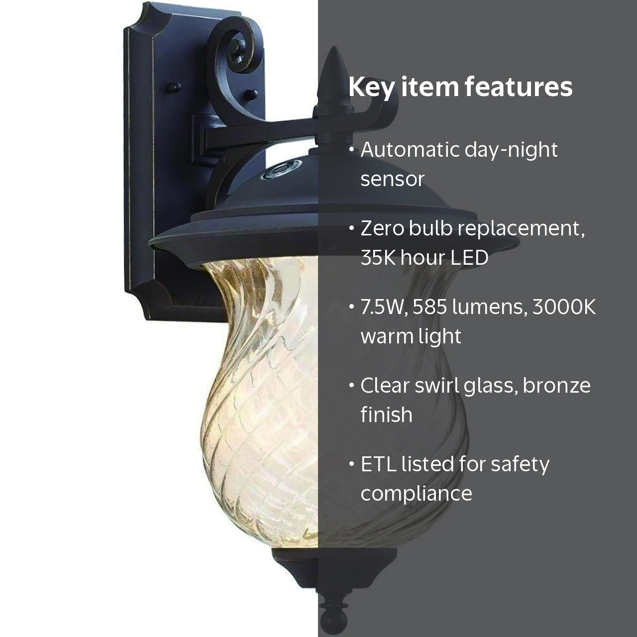 SUPERHUNTER LED Exterior Light with Built-in Dusk to Dawn