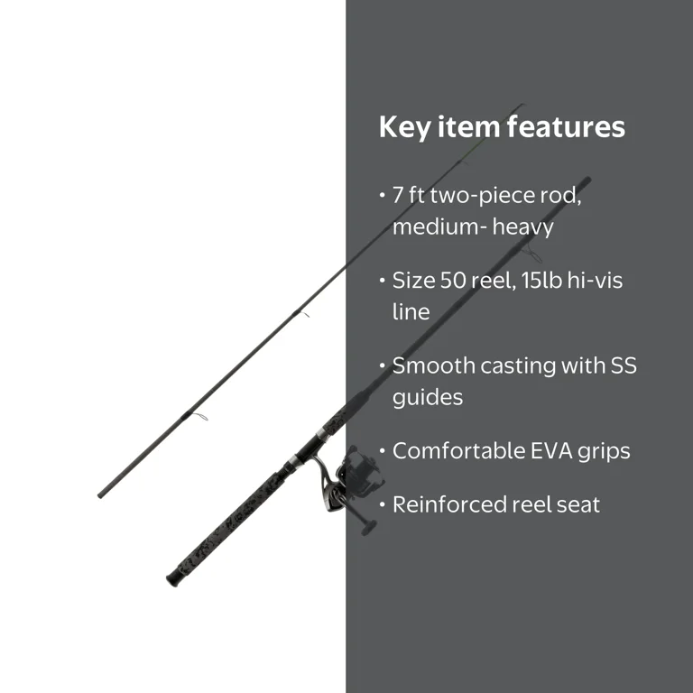 Ozark Trail Grit Stick 7 ft Medium Heavy Action Spinning Rod and