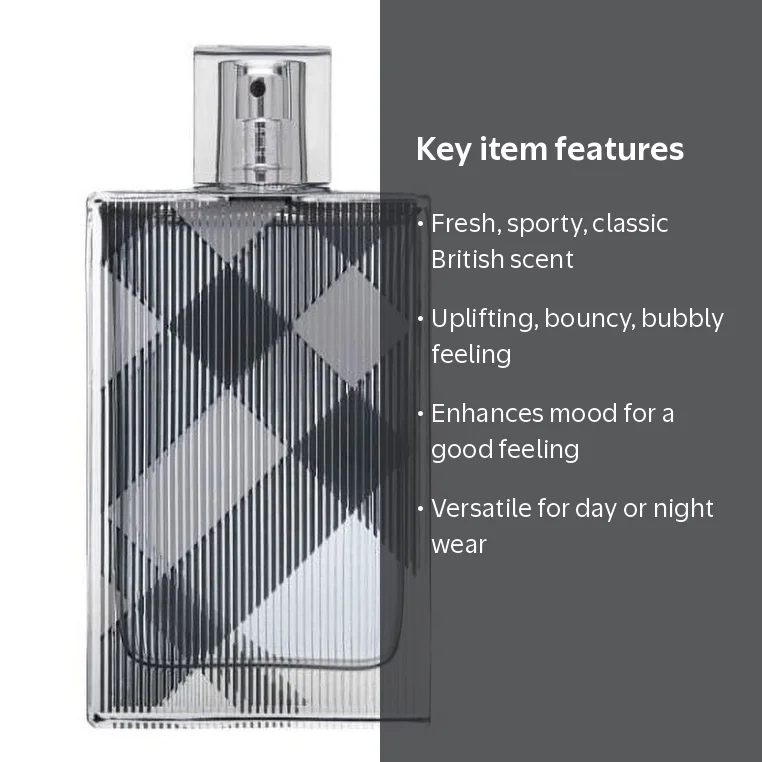 Burberry Brit Eau de Toilette, Cologne for Men, 3.3 Oz, Fresh and
