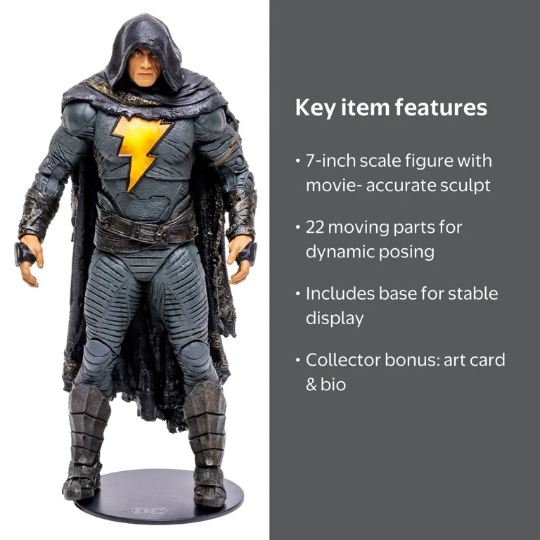 McFarlane Toys, DC Multiverse Black Adam with Cloak, 7-Inch Figure