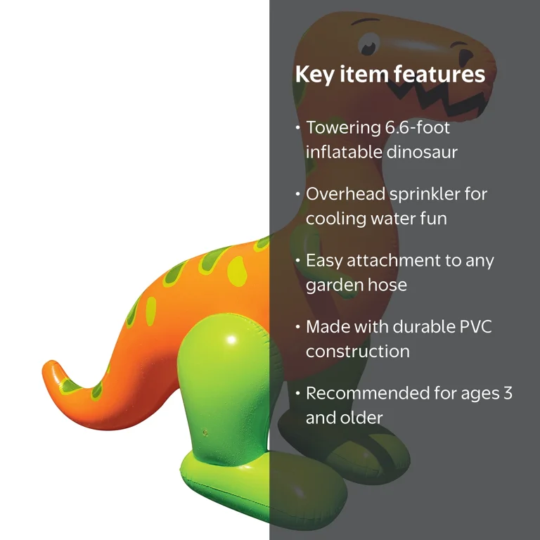 Banzai Giant Inflatable T-Rex Dinosaur Outdoor Water Fun Toy for