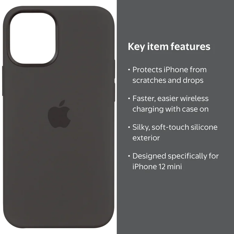 iPhone 12 mini Silicone Case with MagSafe - Black - Walmart.com