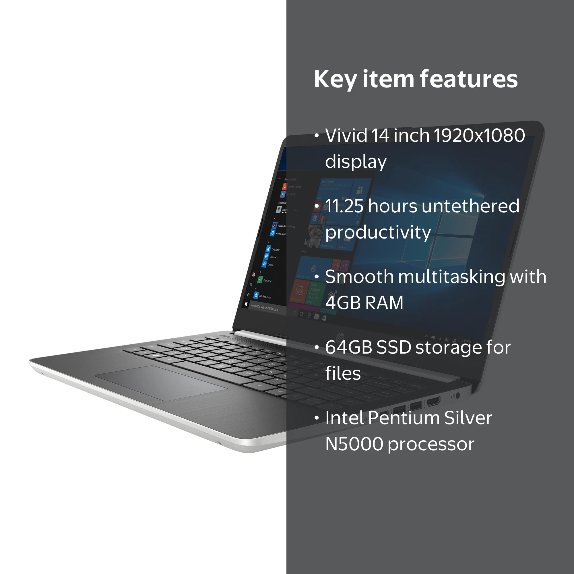 HP 14-dq0005cl Laptop - Pentium Silver N5000 / 64 GB eMMC - 4 GB