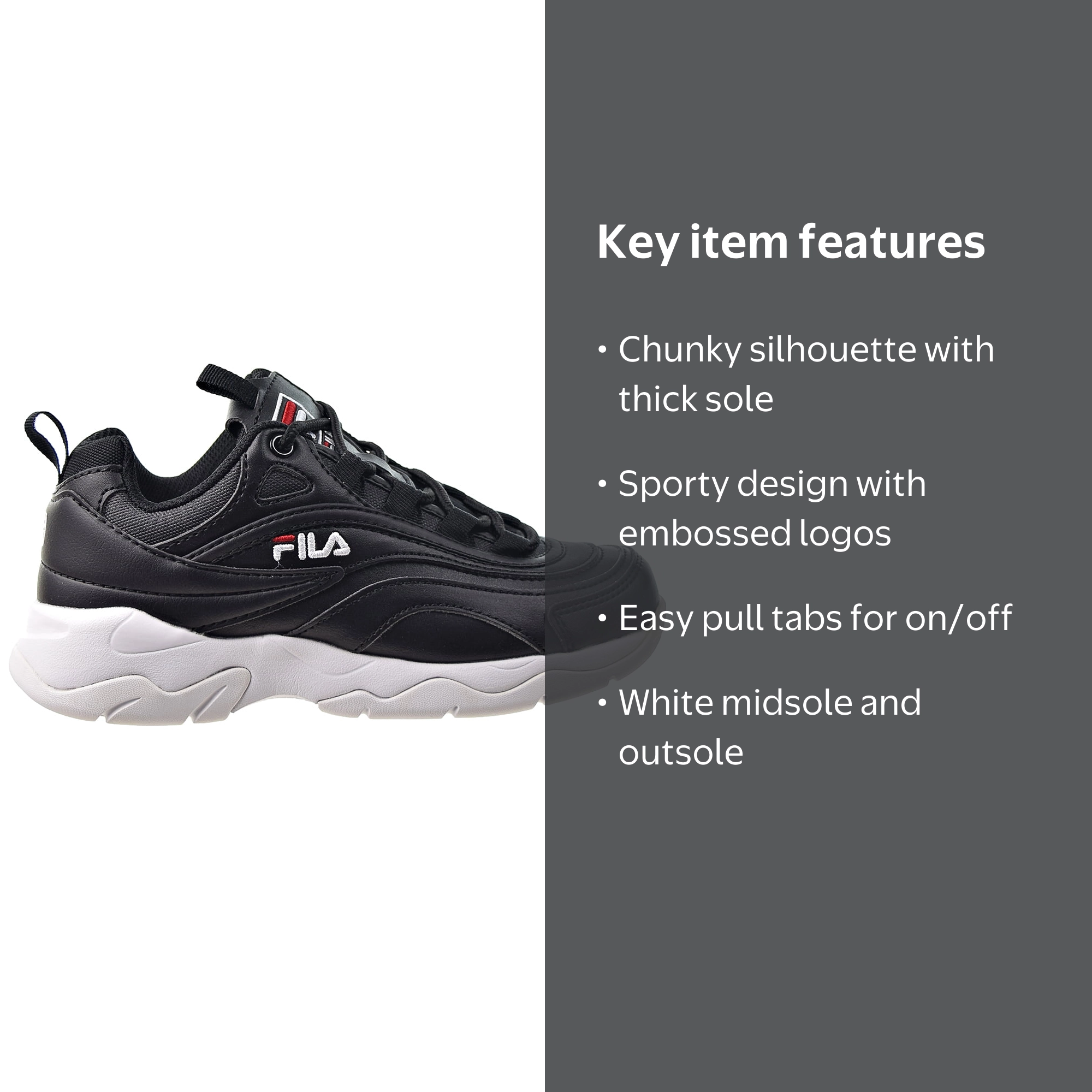 ララ ブライス アウトフィット Fila Ray Women's Shoes Black-White 5rm00521-014 - Walmart.com