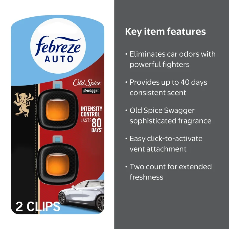 Febreze, Car Air Freshener, Old Spice Swagger, 2 Count - Walmart.com