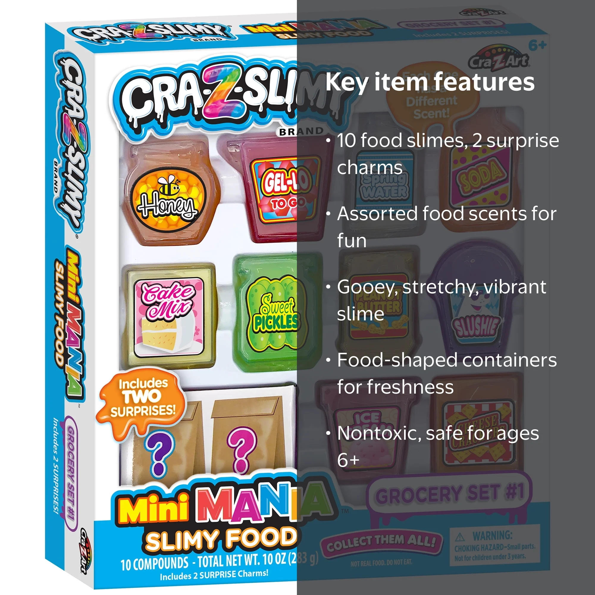 Cra-Z-Slimy Mini Mania Slimy Food Grocery Set for Toy Stores