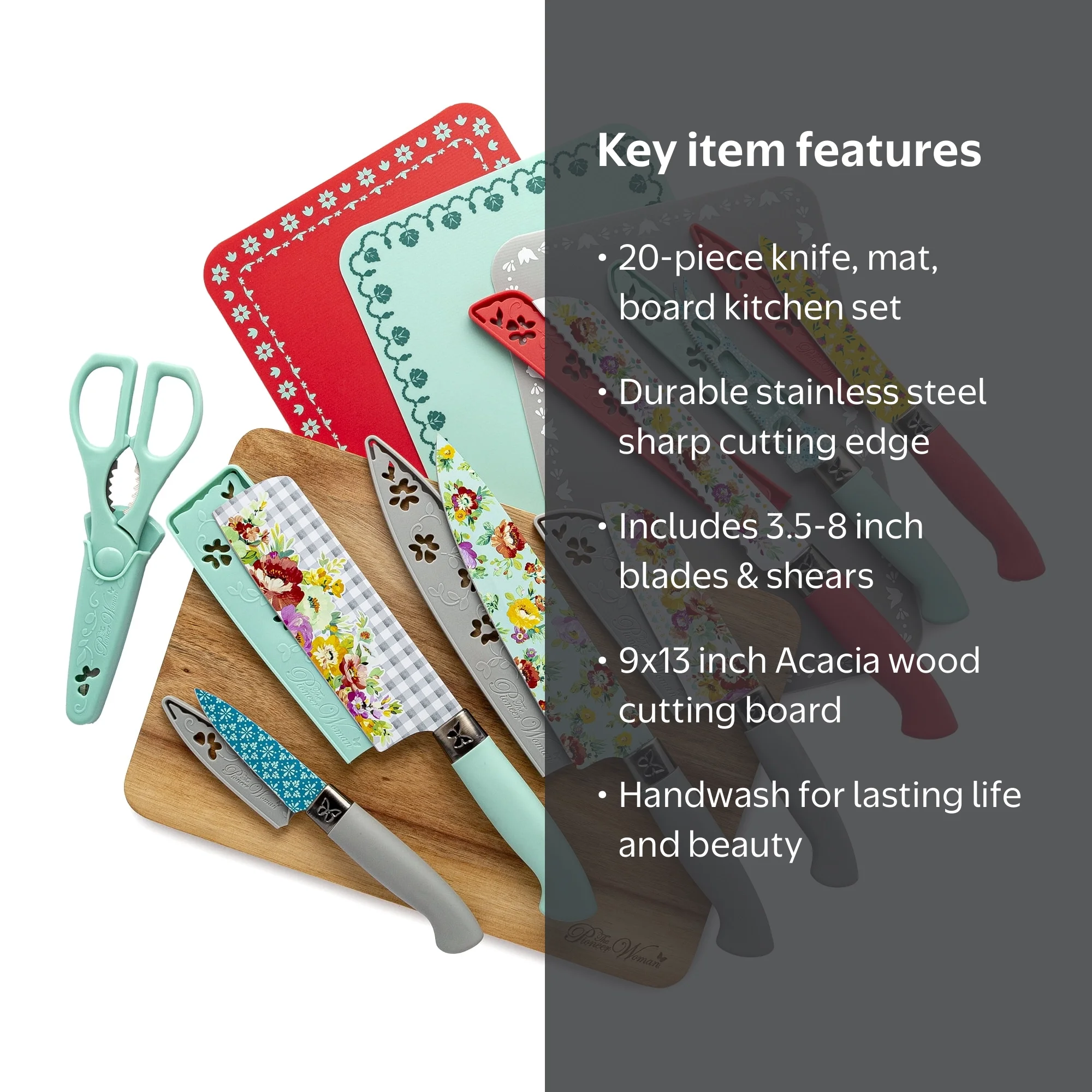The Pioneer Woman 20-Piece Stainless Steel Cutlery Set - Walmart.com