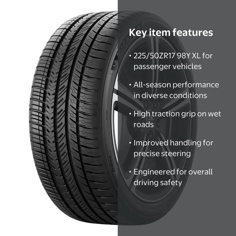 Free Shipping! Michelin Pilot Sport All Season 4 225/50ZR17 98Y XL