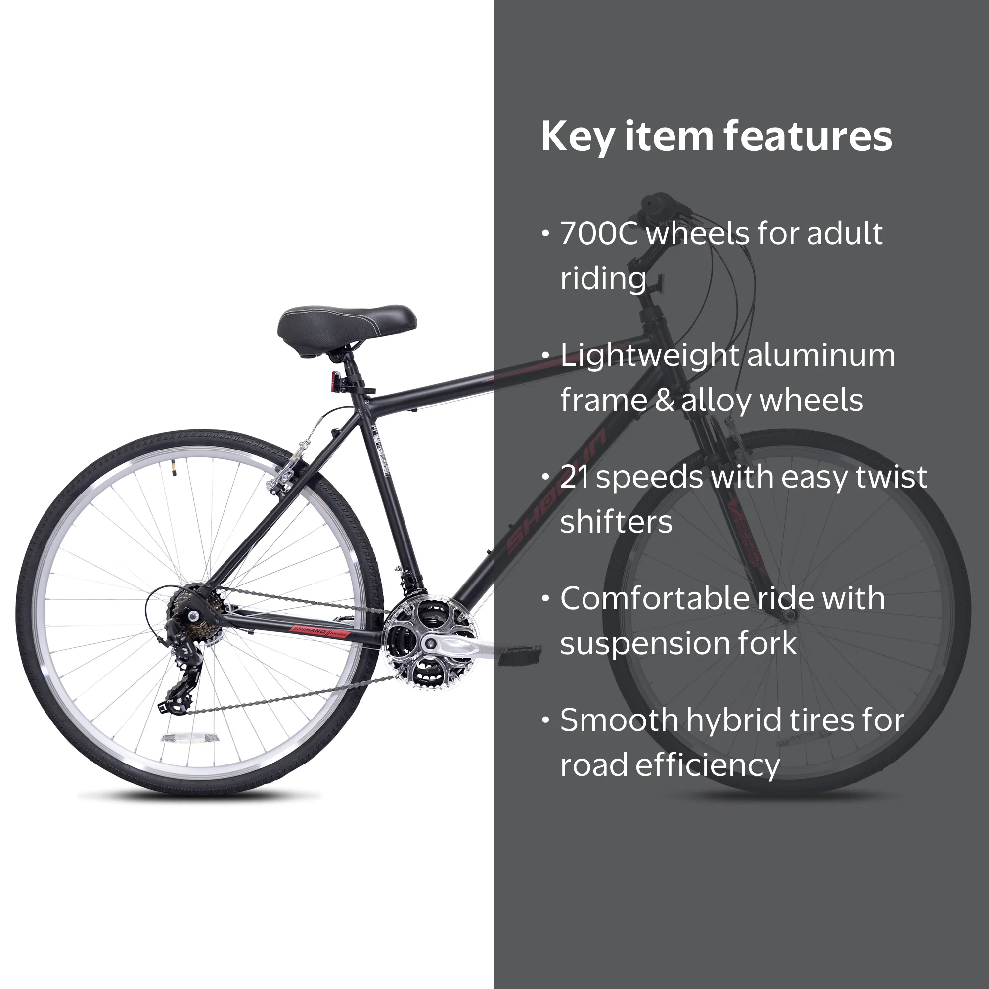 700C Kent Shogun T1000 Adult Bicycle, Black - Walmart.com