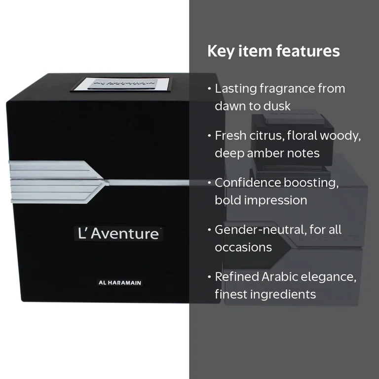 Al Haramain, L'Aventure Perfume, Fresh Citrus, 3.33 oz, Yellow
