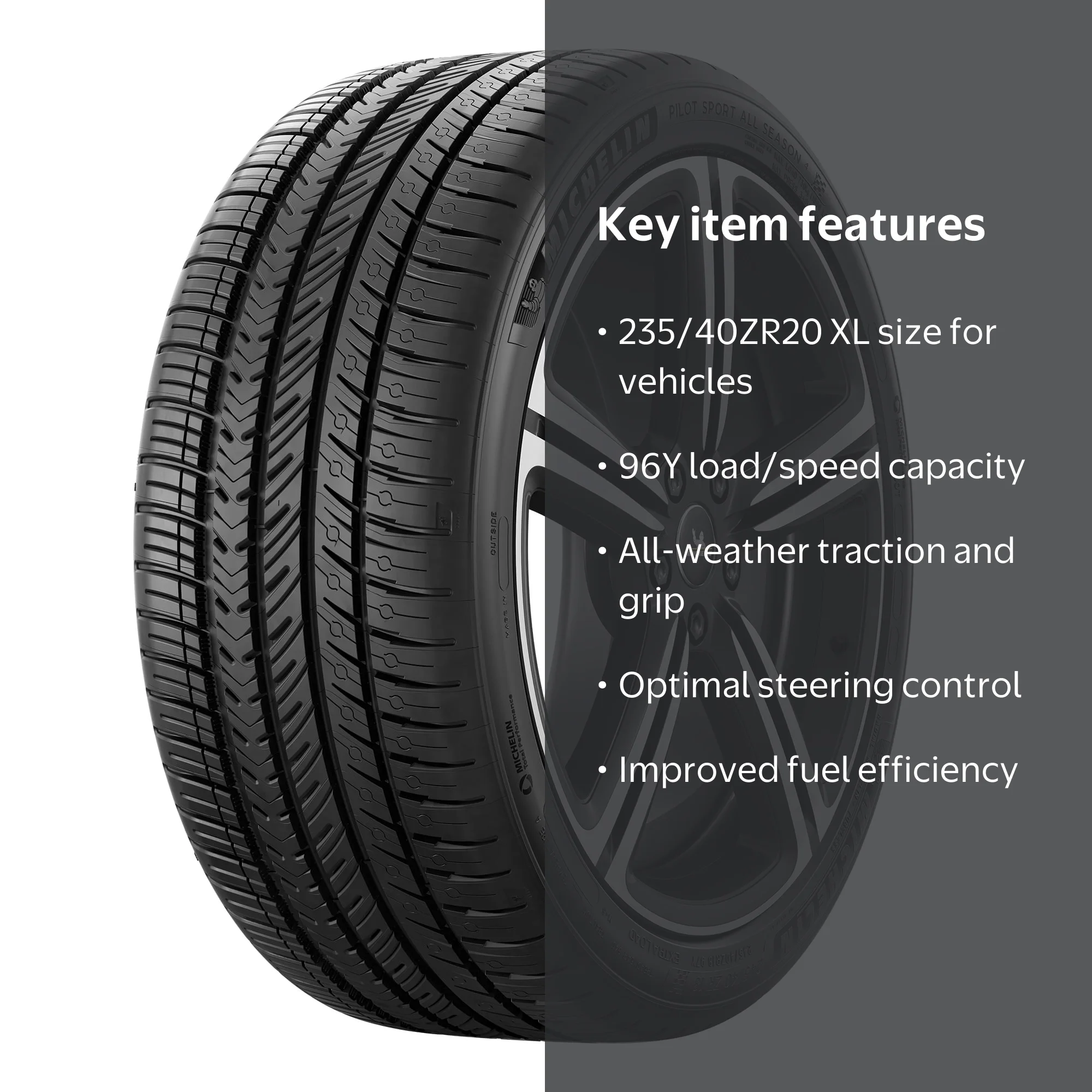 Michelin Pilot Sport All-Season 4 235/40ZR20/XL 96Y Tire - Walmart.com