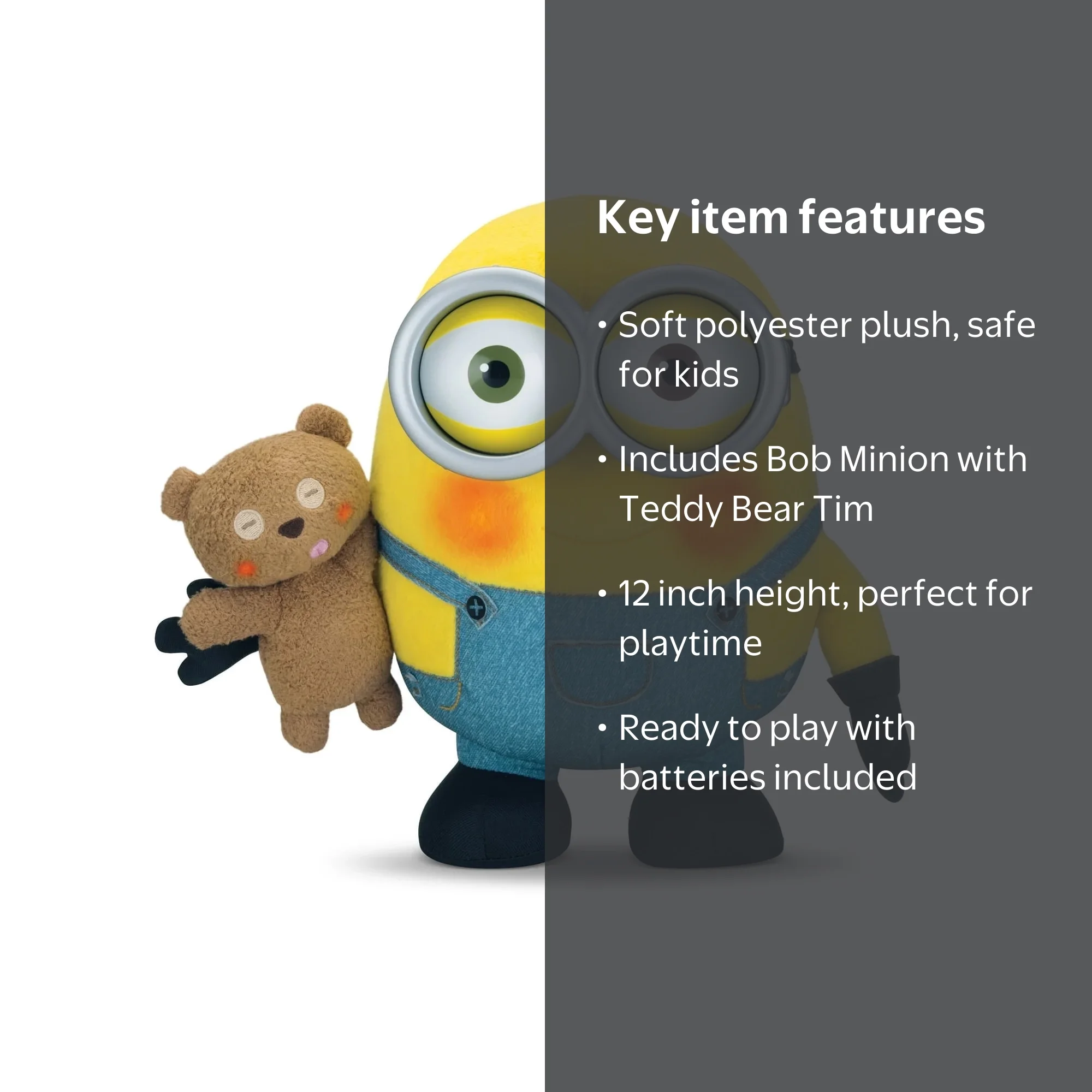 Minions Talking Bob Plush with Glowing Cheeks & Teddy Bear Tim