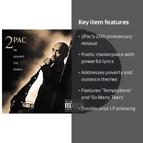 Tupac Shakur's Me Against The World Double LP Vinyl - 25th