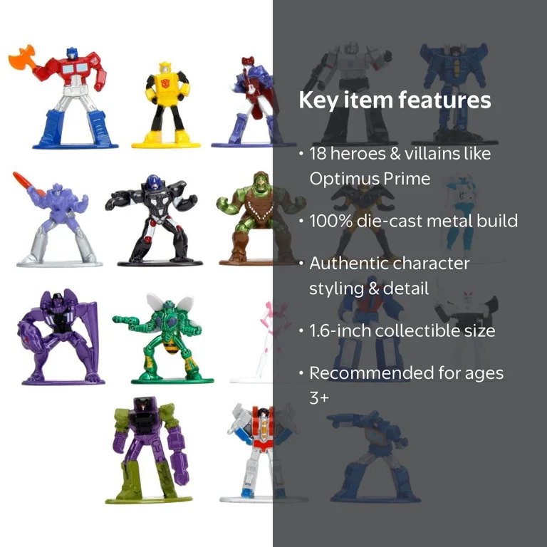 Jada Toys Nano MetalFigs Mini-Figure, 18-Pack, Multicolor