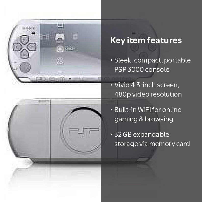 Sony PlayStation Portable PSP 3000 Silver - Compact System