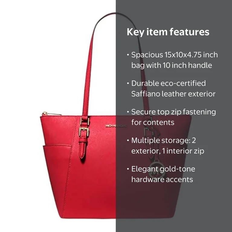 Michael Kors Women's Charlotte Large Saffiano Leather Top-Zip Tote