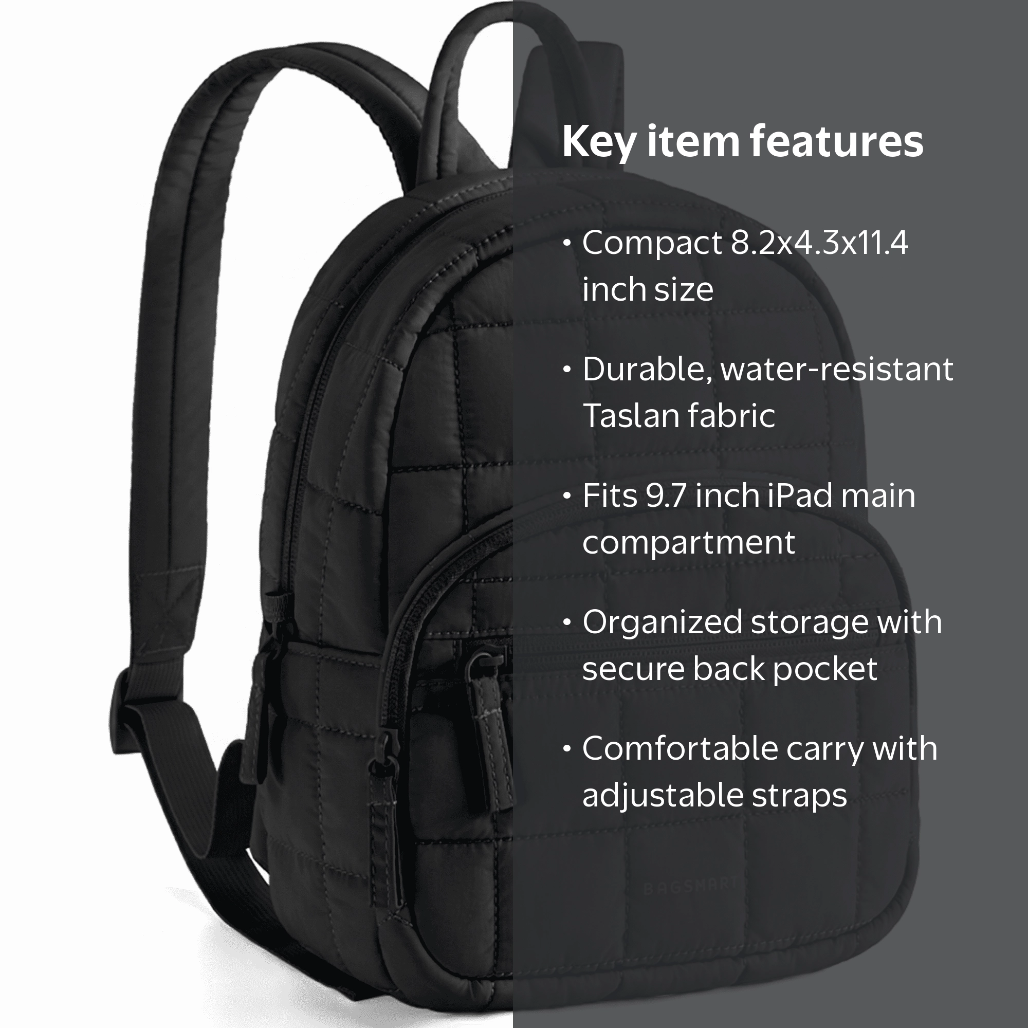bagsmart travel organizer series backpack black Laptop Backpack, College for Women 15.6",Black 0.56 kg Suitable for work BAGSMART Black Sling & Puffer