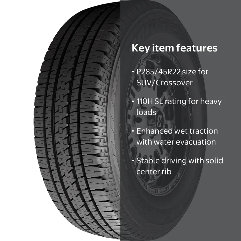 Bridgestone, SUV Crossover Tire, All Season, P285/45R22, 110H