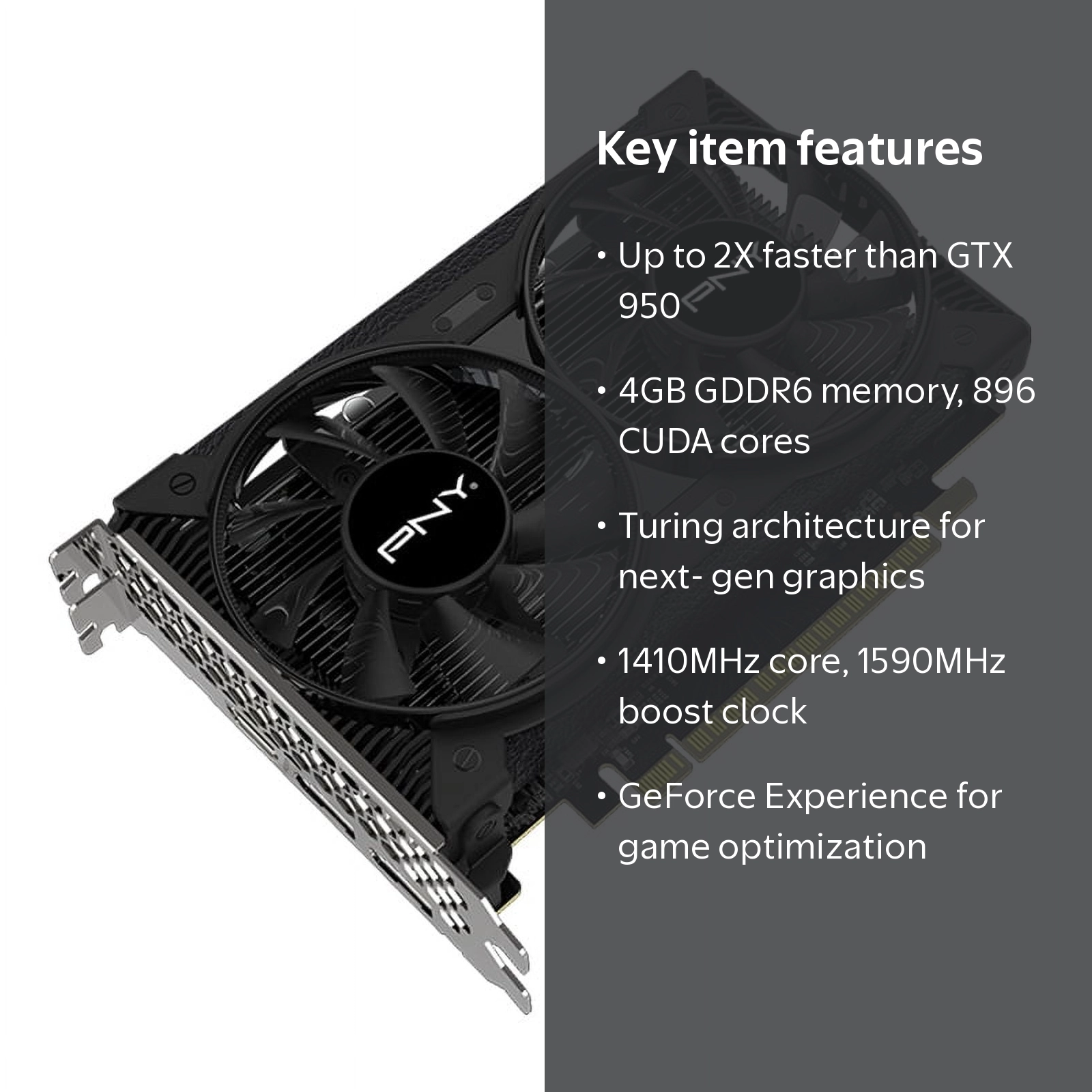PNY GeForce® GTX 1650 4GB GDDR6 Dual Fan Graphics Card - Walmart.com