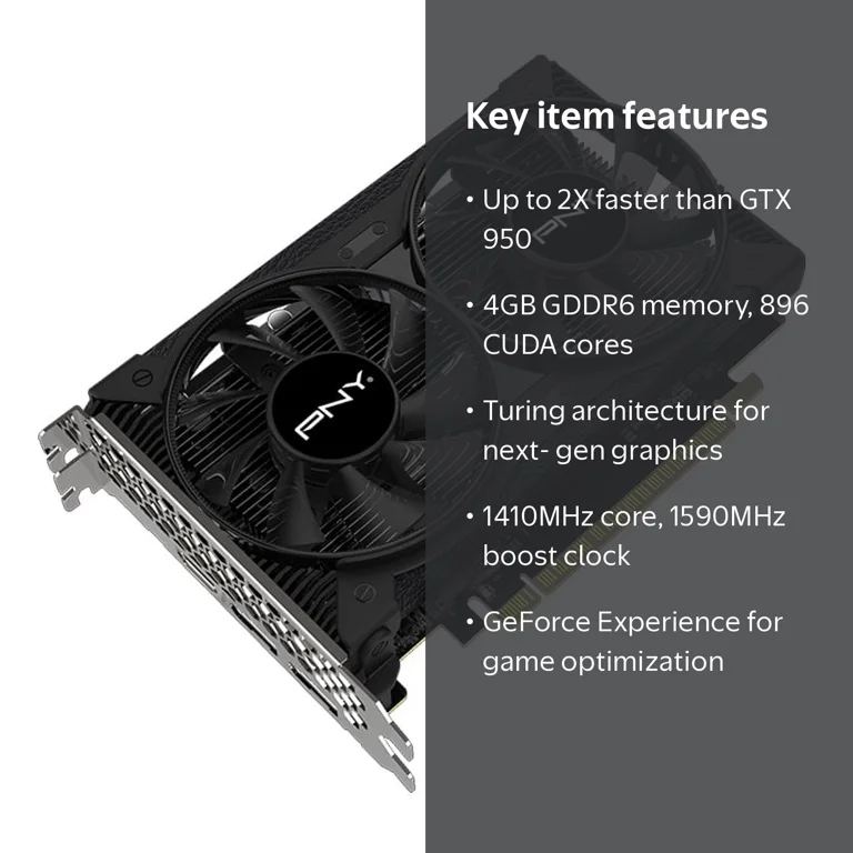 PNY GeForce® GTX 1650 4GB GDDR6 Dual Fan Graphics Card - Walmart.com