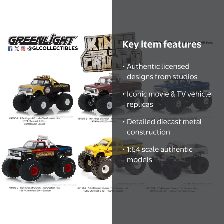 GreenLight Collectibles Kings of Crunch Series 11 1:64 Diecast GreenLight Collectibles Kings of Crunch Series 11 1:64 Diecast