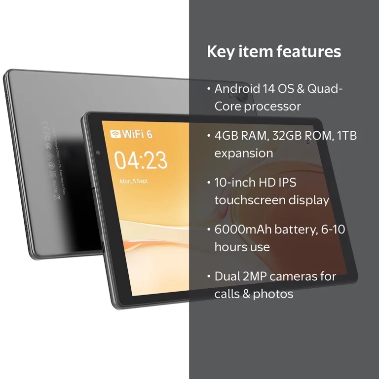 FITIFUN Android 14 Tablet 10 inch,4 (2+2) GB RAM 32GB ROM,Quad