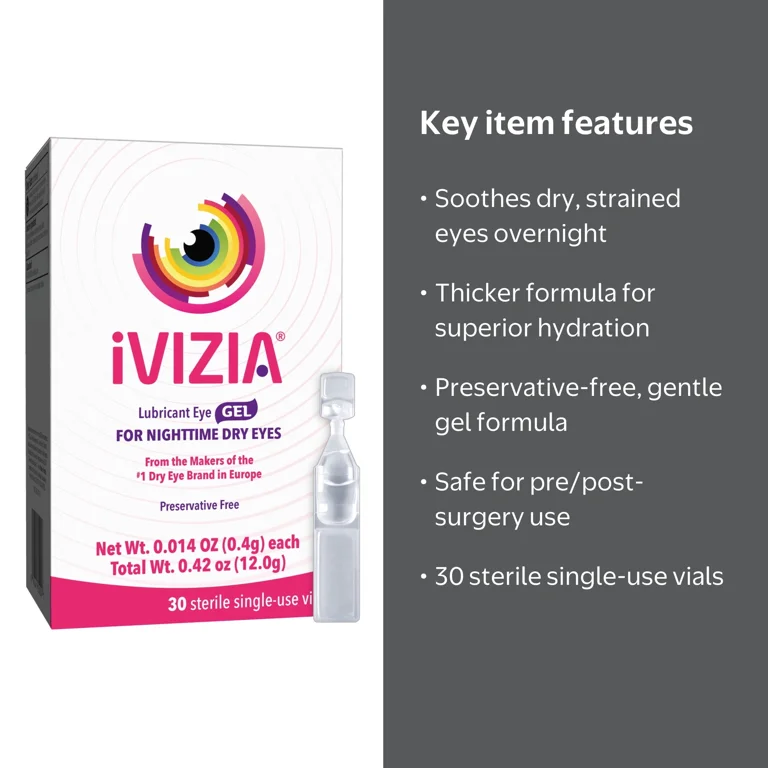 iVIZIA Eye Gel for Nighttime Dry Eyes, preservative-free, 30
