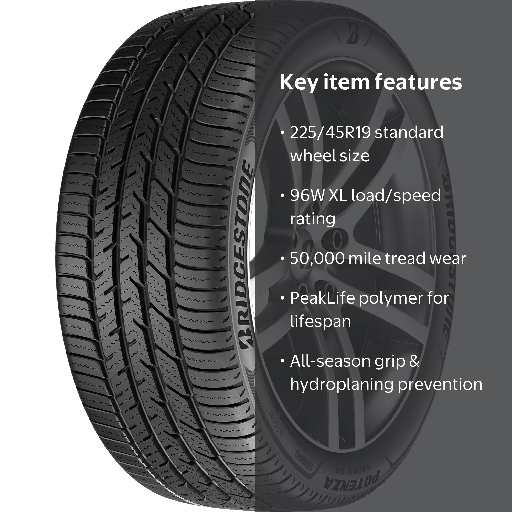 Bridgestone Potenza Sport A/S UHP All Season 225/45R19 96W XL