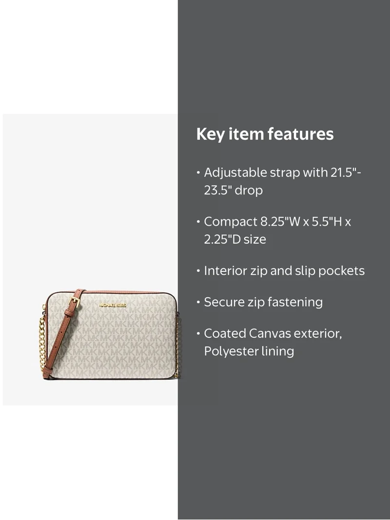 Michael Kors Women's Jet Set Large East West Crossbody Handbag