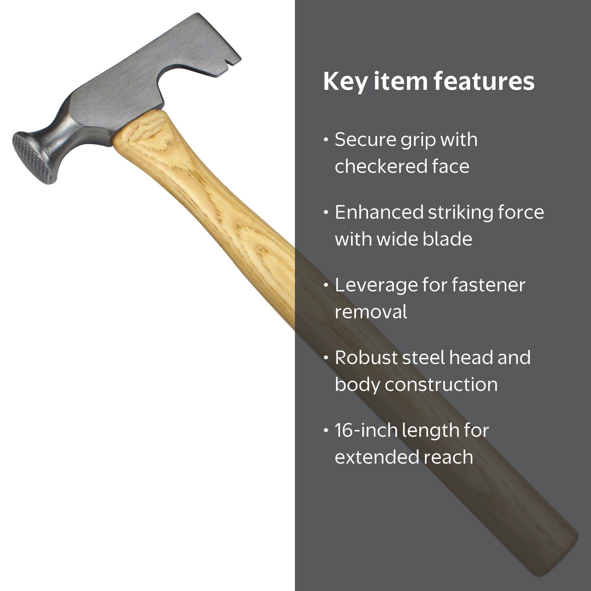 Drywall Hammer,Steel,Str Hickory Handle HC535 - Walmart.com