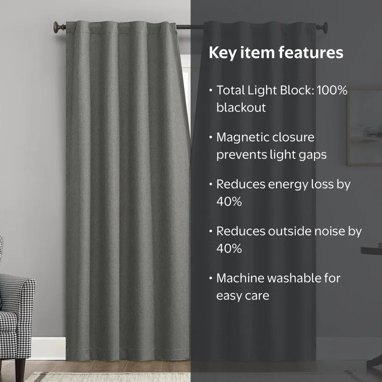 Sun Zero Vance 2-Piece Magnetic Closure 100% Blackout Back Tab