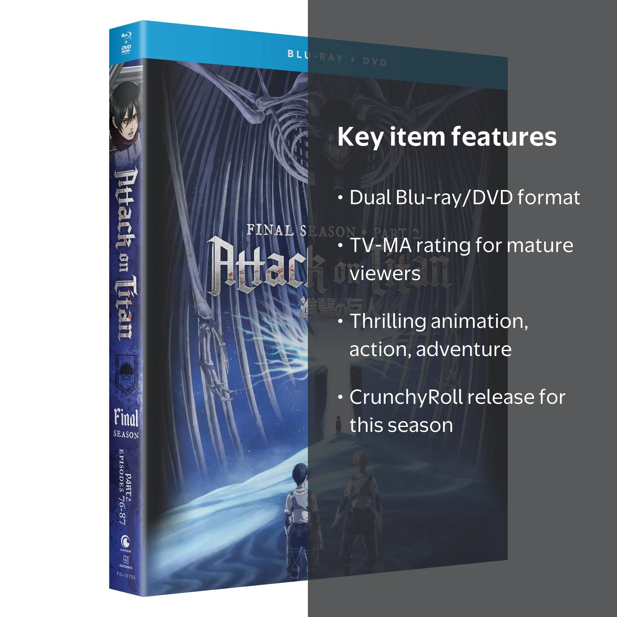 Sony Attack on Titan Final Season Part 2 Blu-ray DVD CrunchyRoll