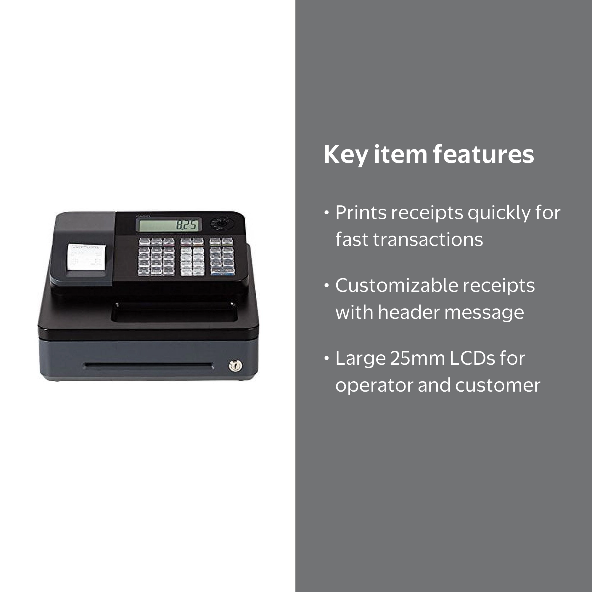 Casio PCR-T273 Electronic Cash Register, 8 Department Keys