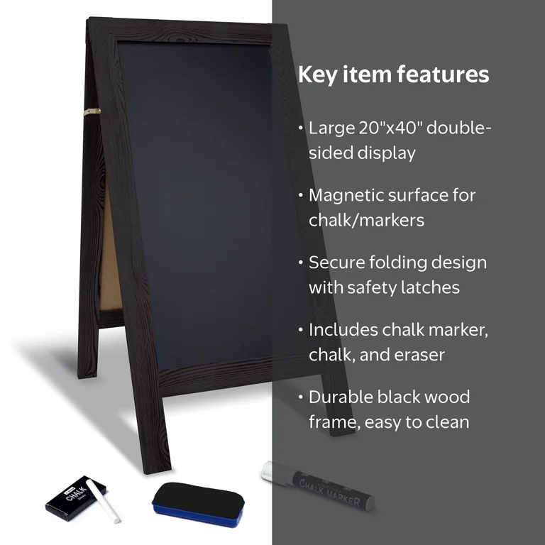 Better Office Products, Magnetic A-Frame Chalkboard Sign, 20