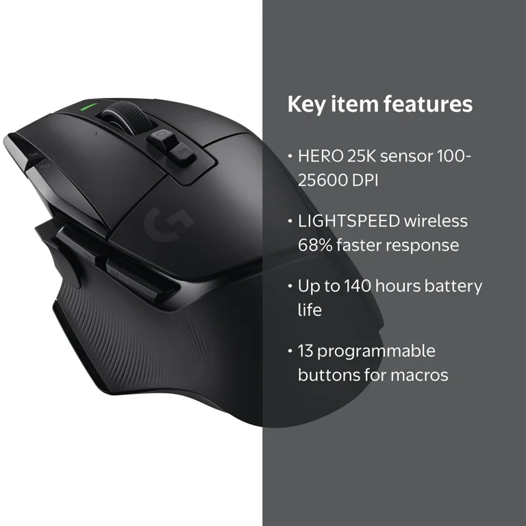 Logitech, Wireless Gaming Mouse, Hero 25K Sensor, Lightspeed