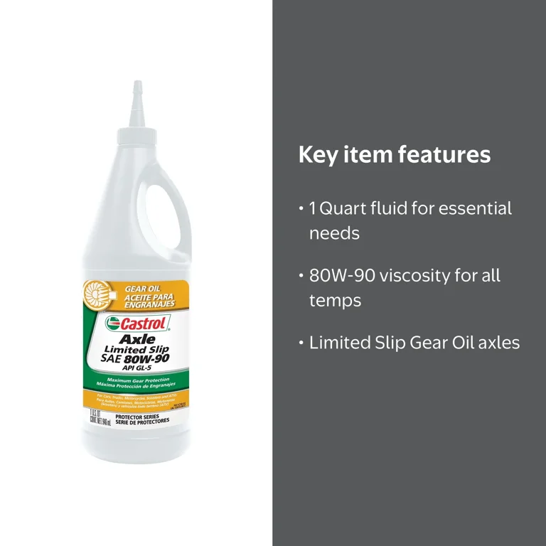 Castrol Axle Limited Slip 80W-90 Gear Oil, 1 Quart - Walmart.com