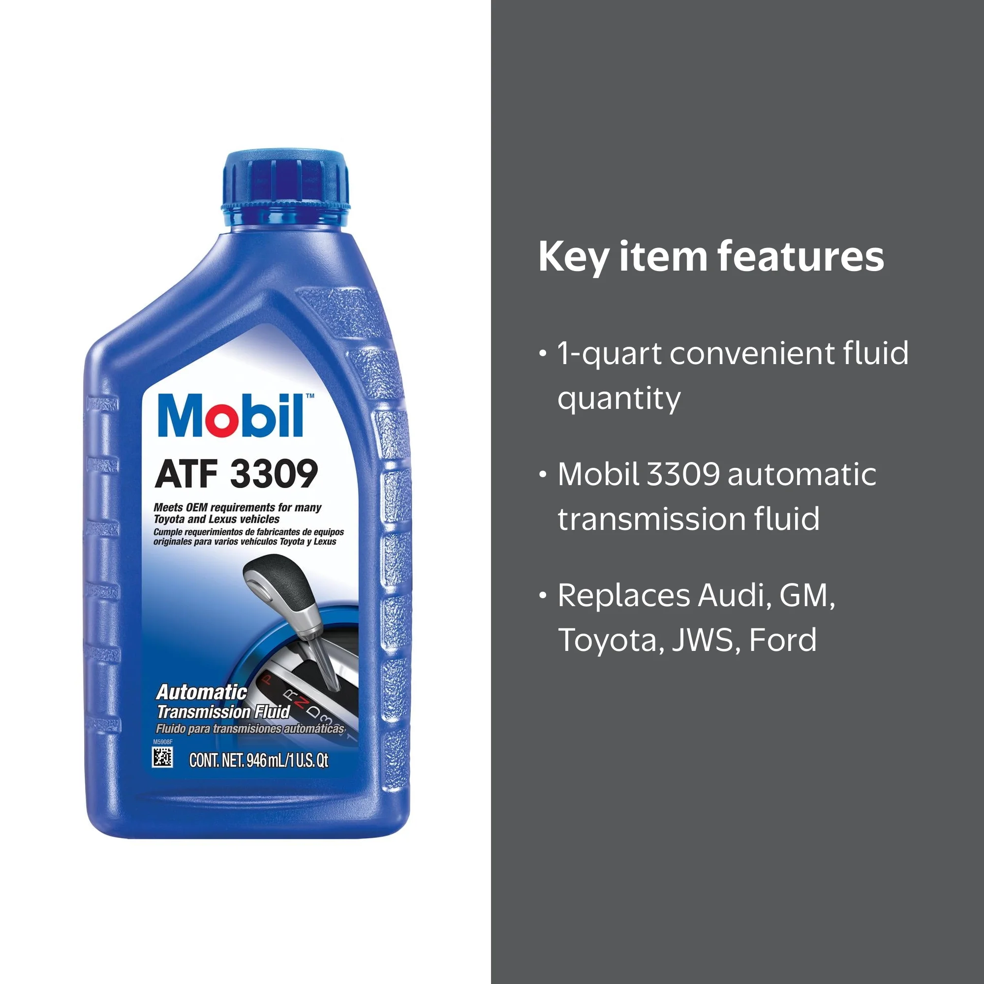 Mobil Transmission Fluid, ATF 3309 Series, Toyota T-IV Compatible