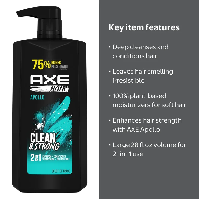 Axe Apollo Moisturizing 2-in-1 Shampoo and Conditioner, Sage and
