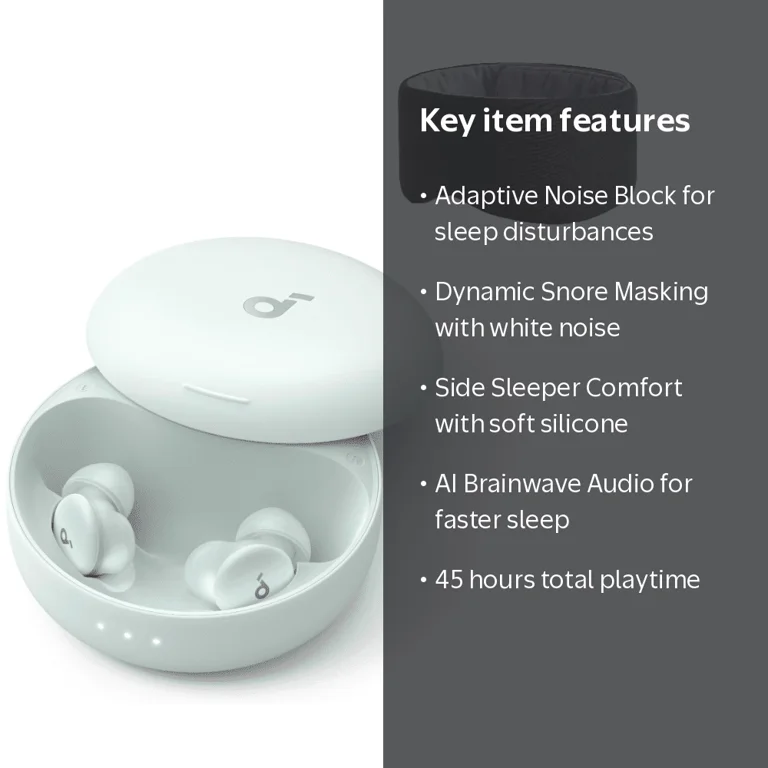 Soundcore Sleep A30 by Anker Sleep Earbuds, Smart Active Noise Soundcore Sleep A30 by Anker Sleep Earbuds, Smart Active Noise