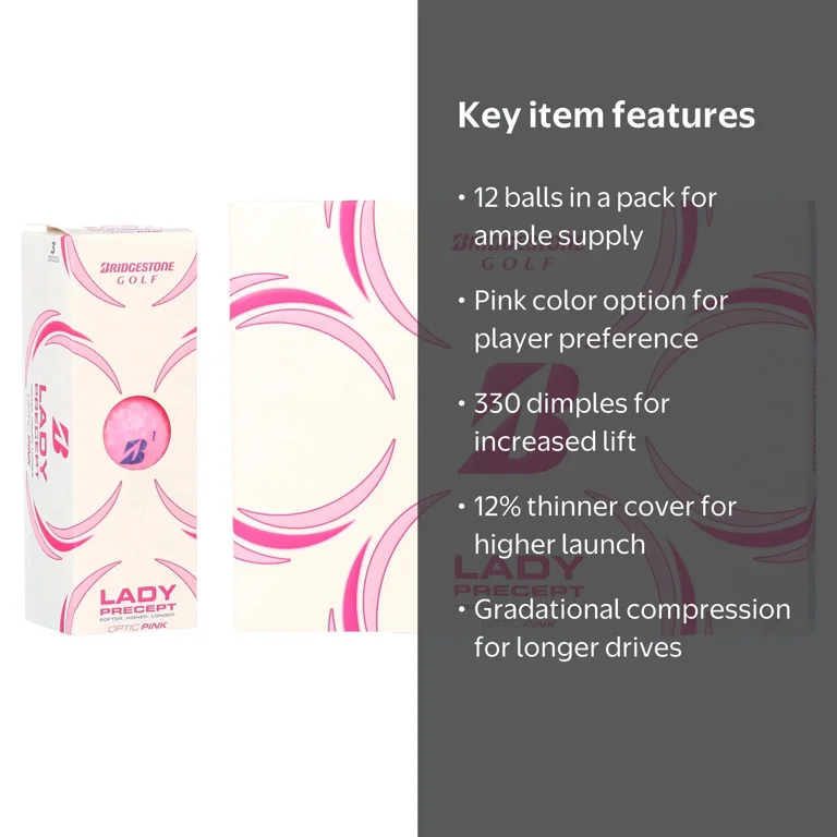 Bridgestone, Lady Precept Pink Golf Ball, Dozen, Soft Feel