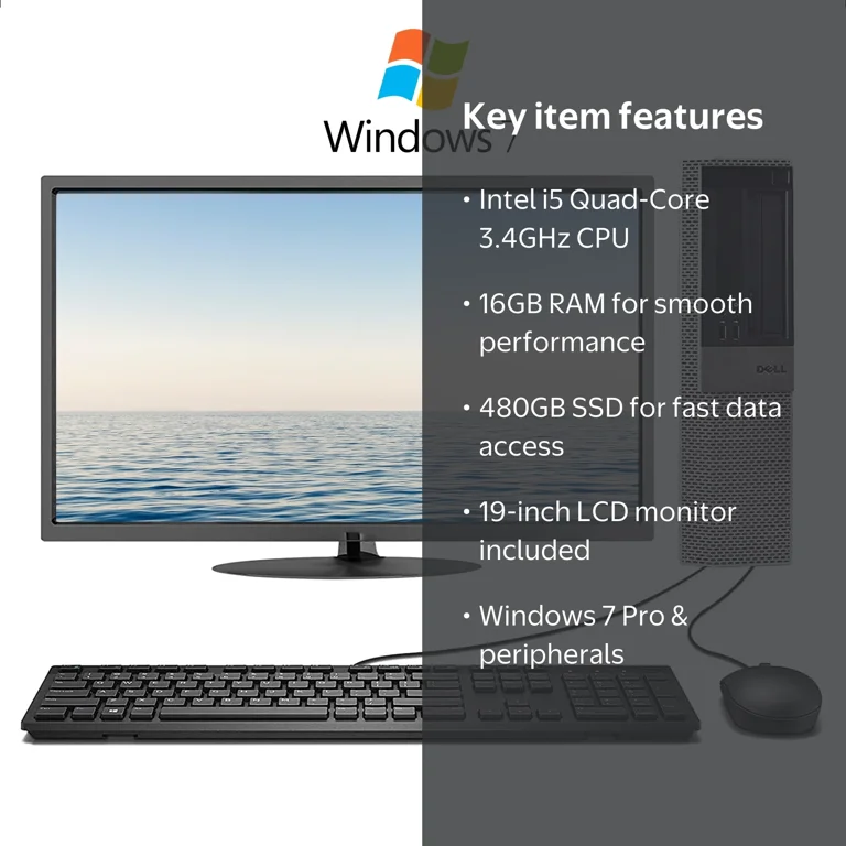Dell OptiPlex 3020-SFF, Core i5, 16GB RAM, 480SSD, Wi-Fi, Windows