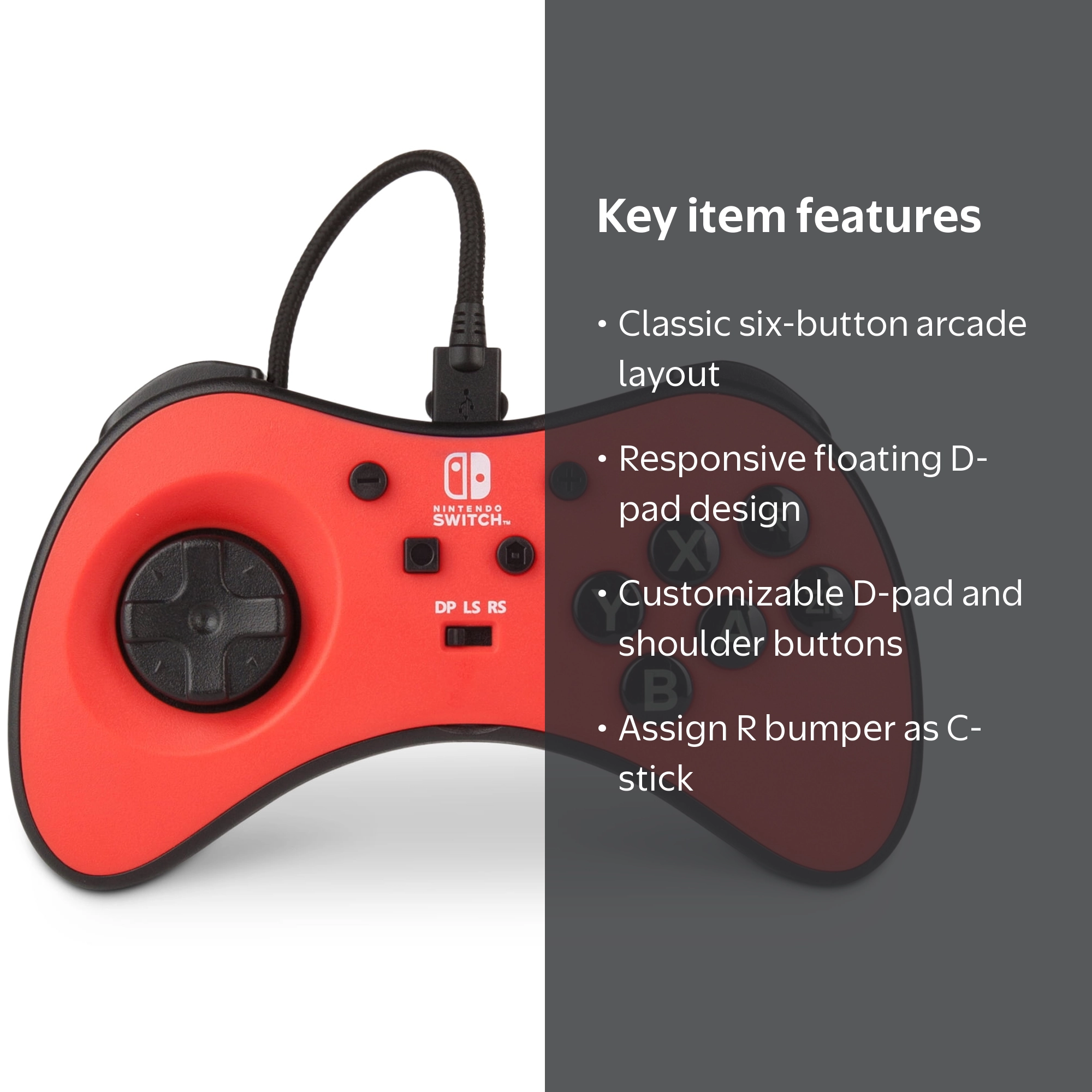 Free Shipping! PowerA Wired Fightpad for Nintendo Switch, Arcade