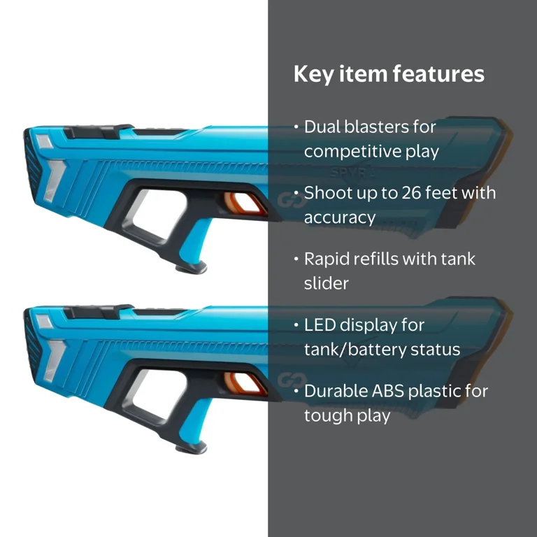 SPYRA 2 Pack Electric Water Blaster, Lightweight Squirt Gun Toy