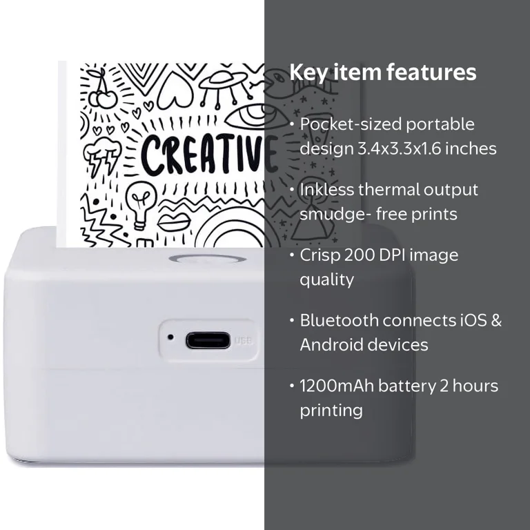 Core Innovations CTP500 Wireless Mini Portable Thermal Printer