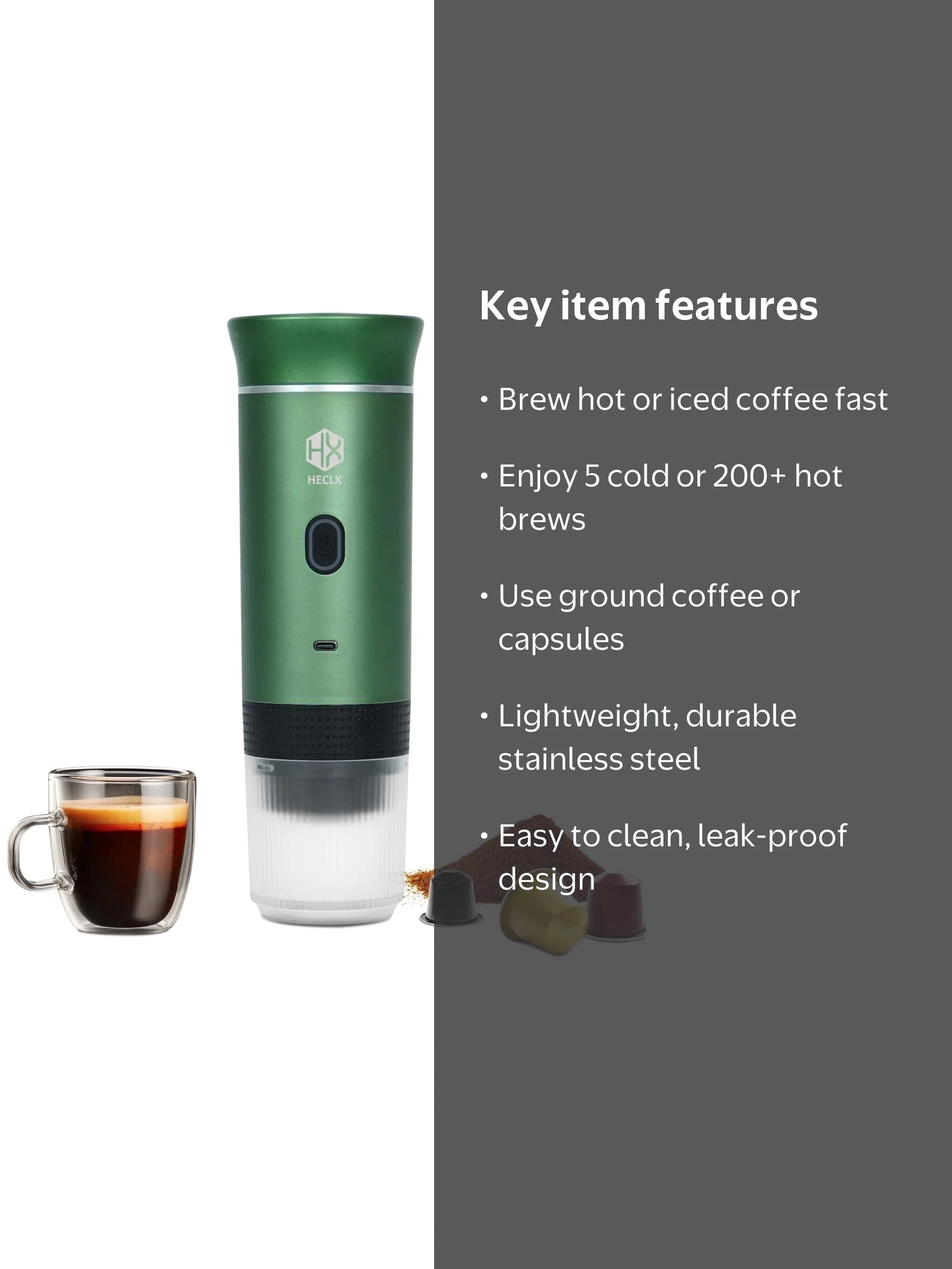 Portable Electric Espresso Machine, Travel Coffee Maker for