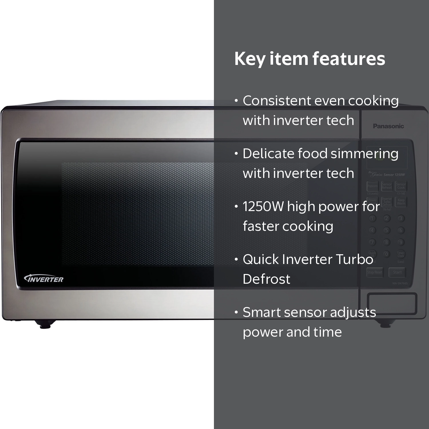 Panasonic スチーム Panasonic 1.6 Cu. Ft. Countertop Microwave with Inverter